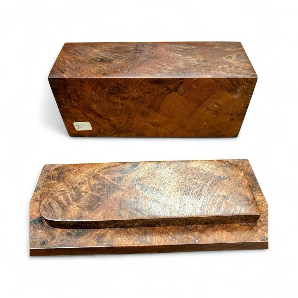 Michael Elkan Redwood Burl Wood Box Studio Art Signed Oregon Jewelry Keepsake - Picture 6 of 11